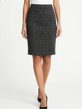 Lysespenard Houndstooth Pencil Skirt ‎ Medium Plaid Office Bussinesscore